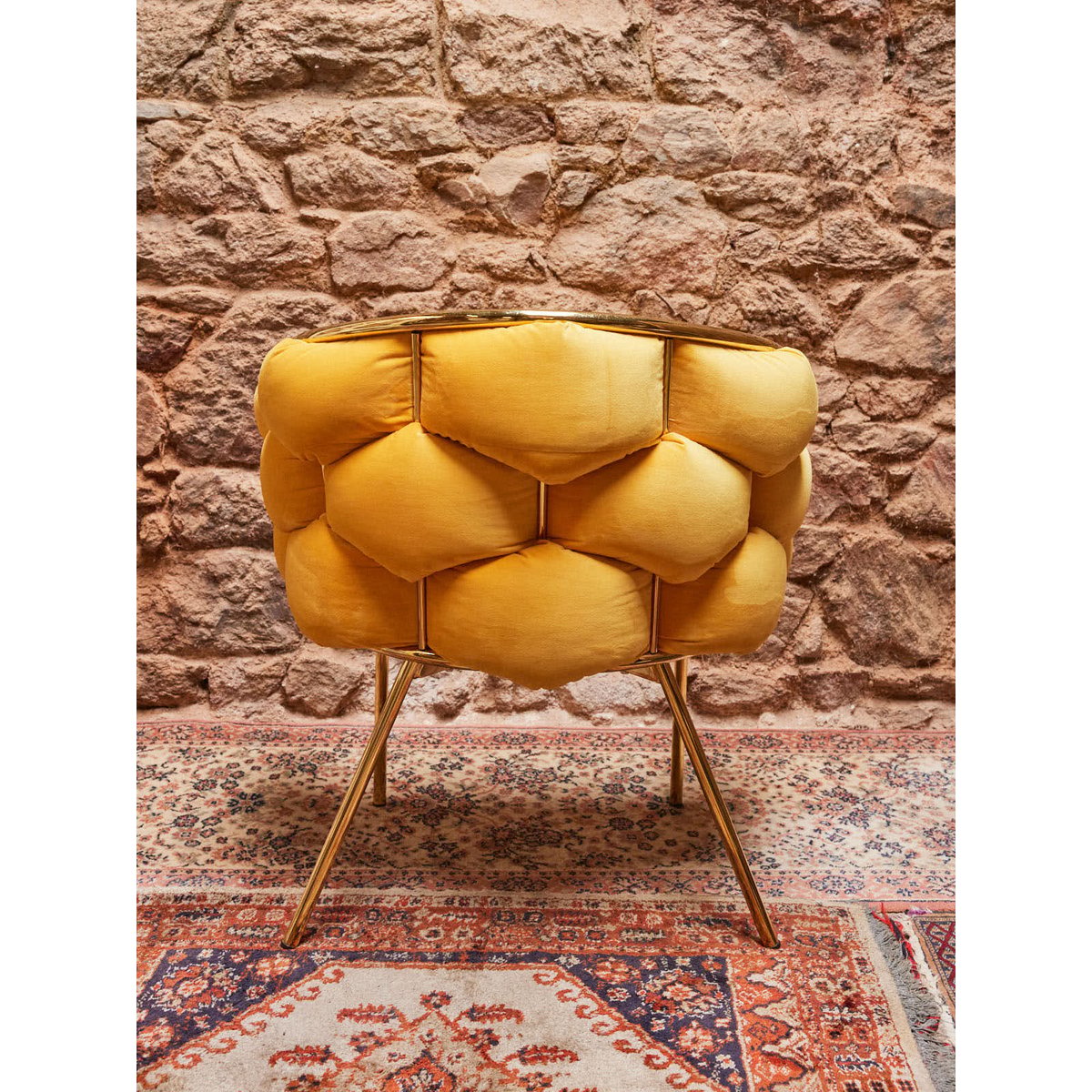 Fauteuil en laiton Jakob N°1280 - Bon état doré, DEBONGOUT