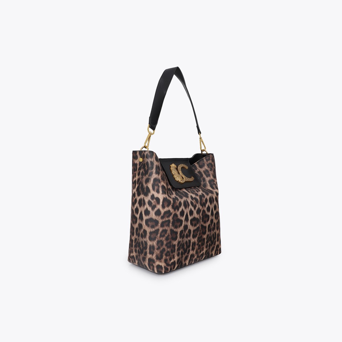 Sac à bandoulière imprimé léopard à logo métallique léopard, LOLA CASADEMUNT