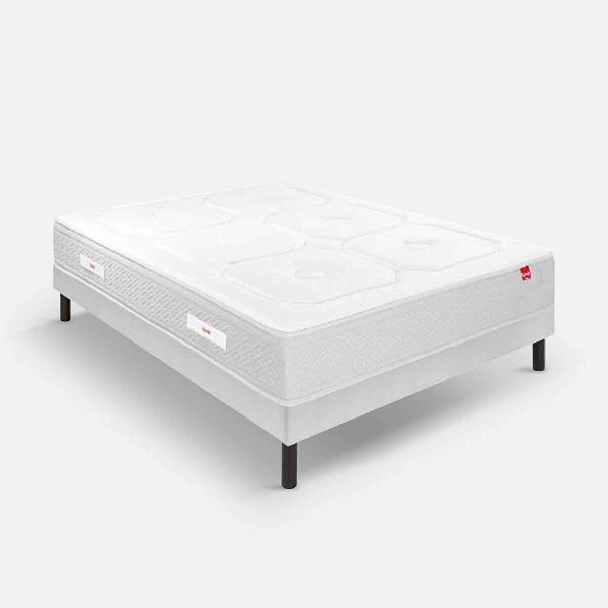 Ensemble matelas 700 ressorts Beau Séjour +sommier gris souris, EPEDA