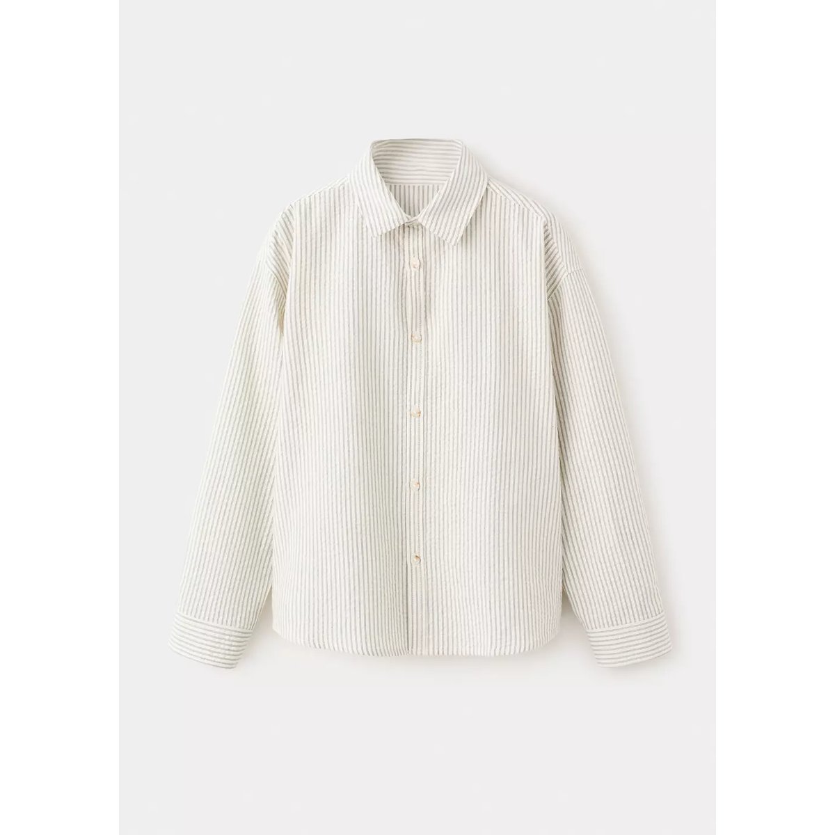 Chemise à rayures en coton écru, MANGO KIDS