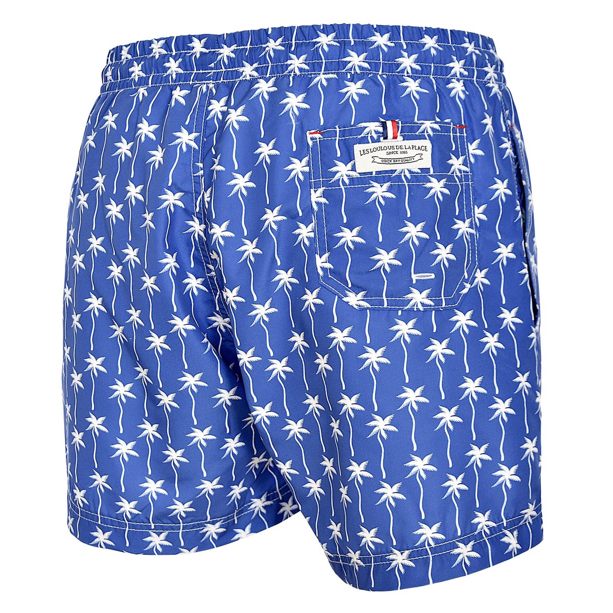 Short de bain Montauk 2678 white palms bleu, LES LOULOUS DE LA PLAGE