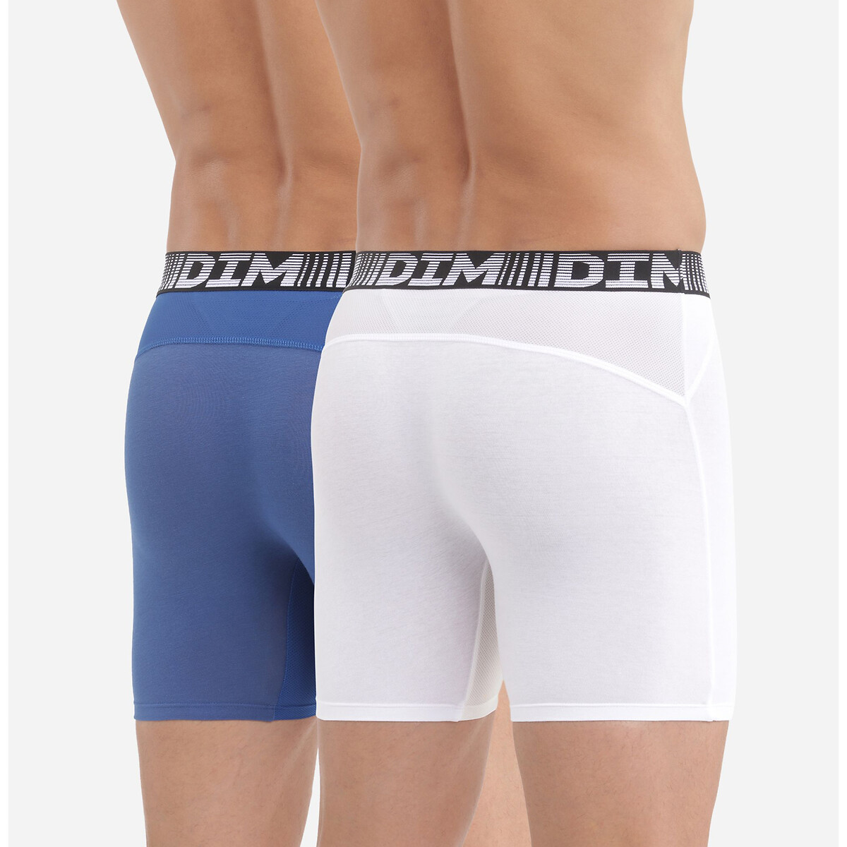 2er-Pack Shortys 3D Flex Air, lange Schnittform blau + weiss, DIM