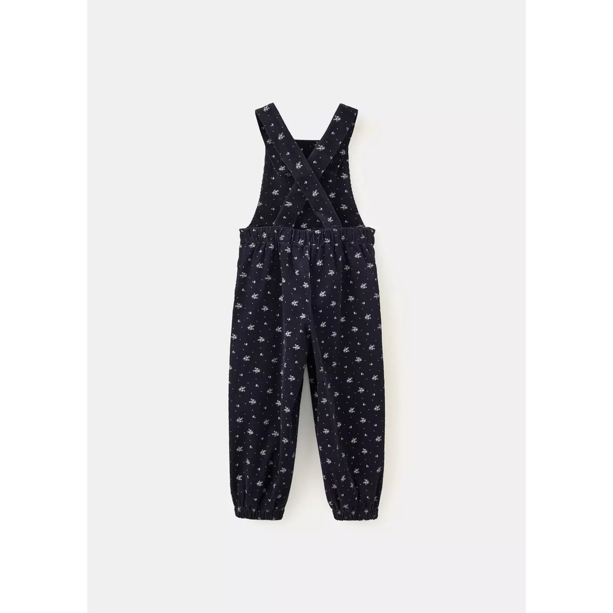 Salopette velours côtelé en imprimé fleuri bleu marine, MANGO BABY