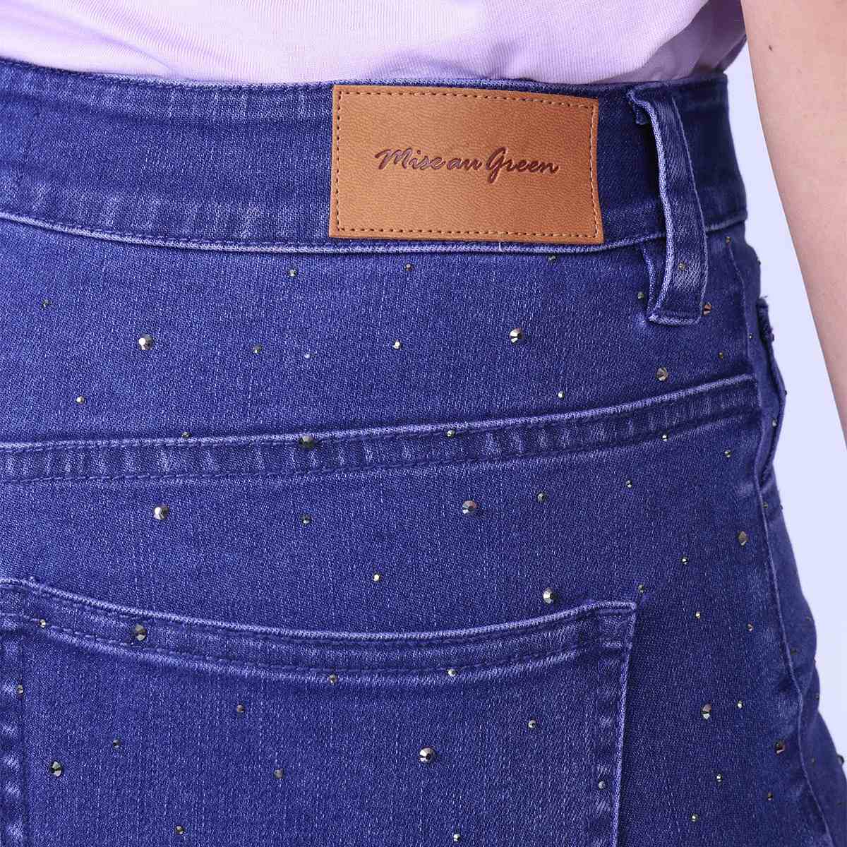 Jean bootcut à strass mid blue, MISE AU GREEN