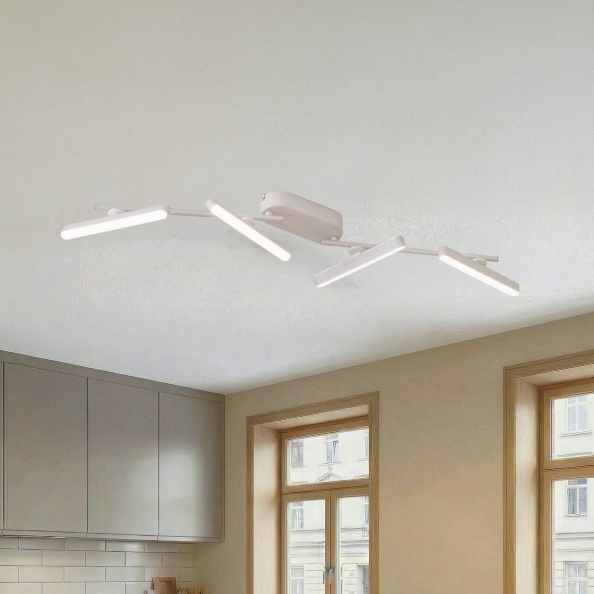 Plafonnier en métal moderneLED, Eldrin blanc, LINDBY