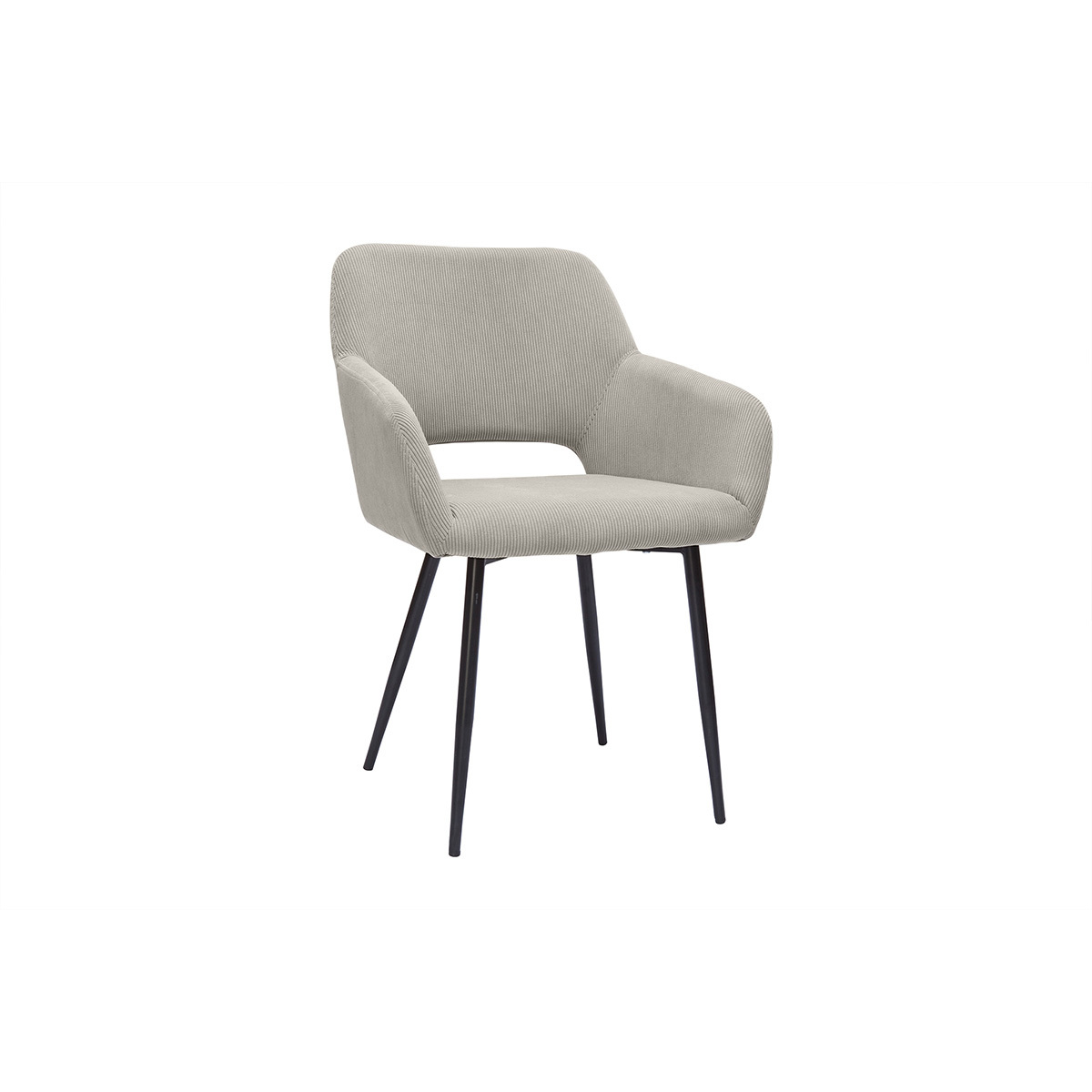 Chaises design pieds métal noir (lot de 2) LAURETTE taupe, MILIBOO