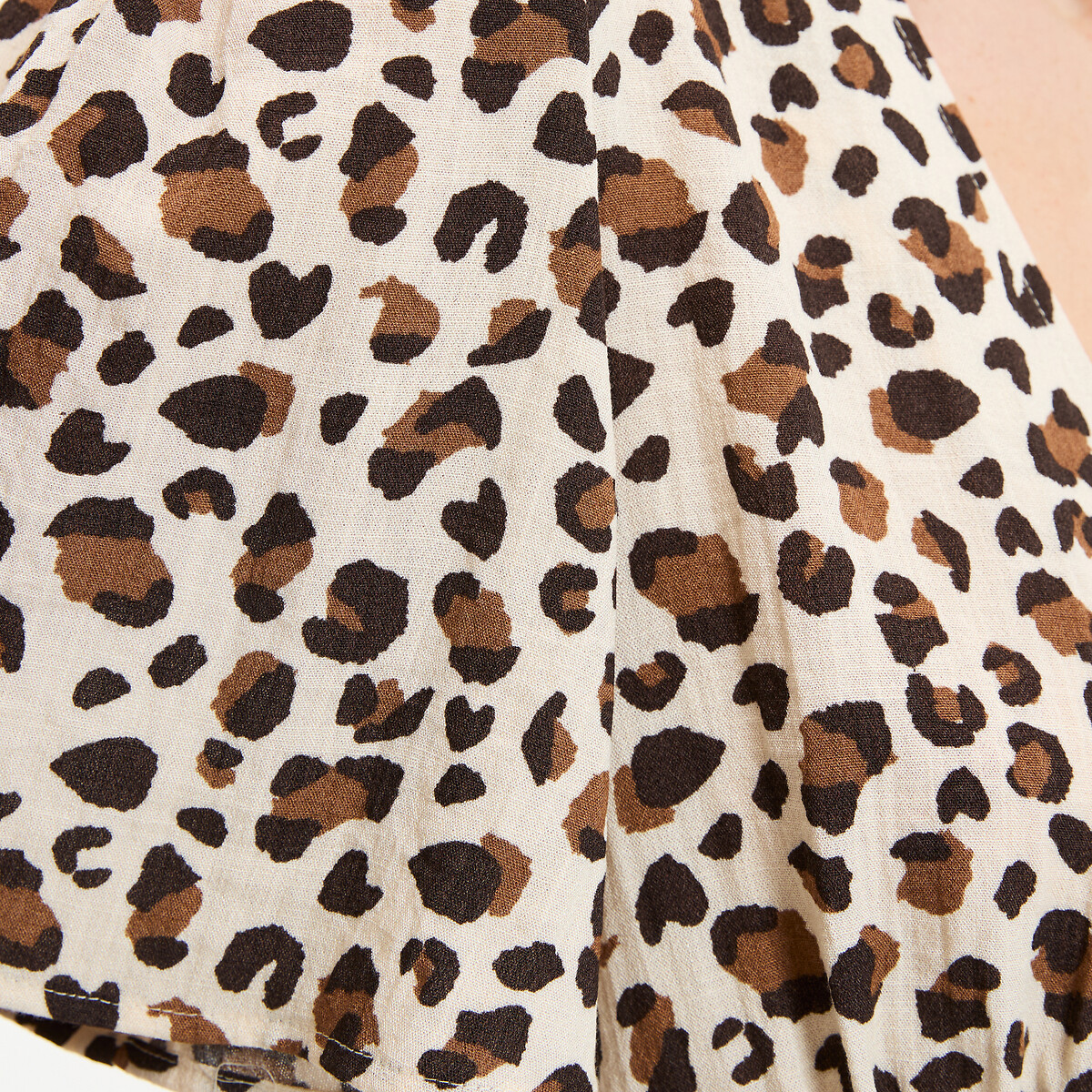 Leopard Print V-Neck Short Sleeve Mini Dress leopard print, LA REDOUTE COLLECTIONS