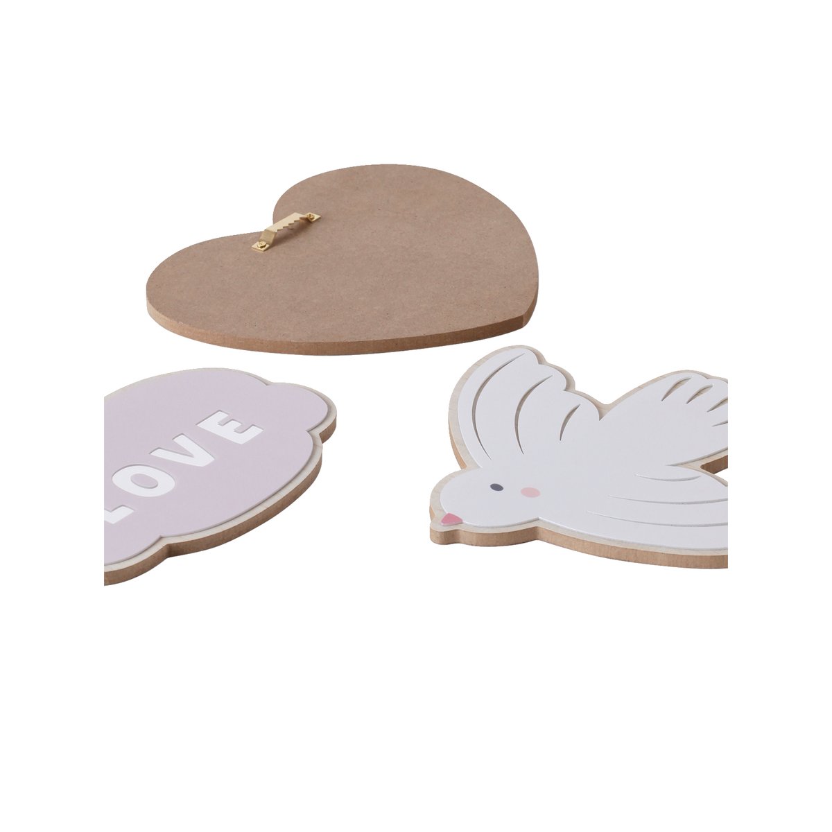 Lot de 3 décorations murales beige, VERTBAUDET
