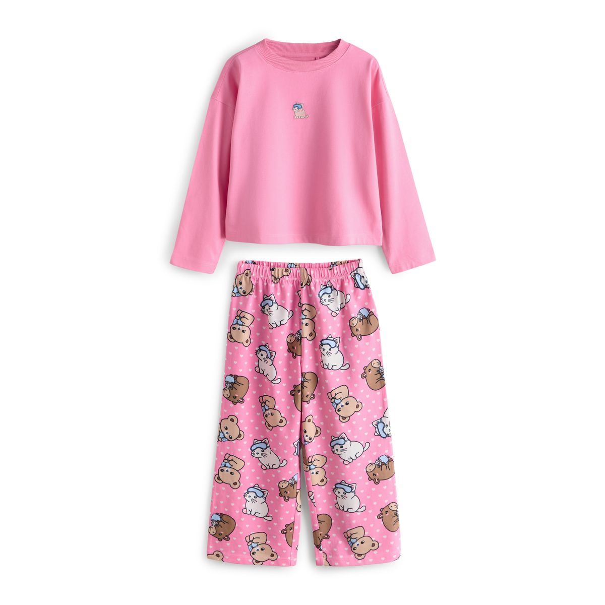 Pyjama long et large, lot de 3 rose/bleu, NEXT