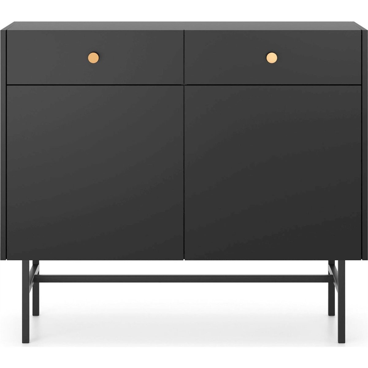 Commode 2 portes et tiroirs DIVENOS noir, RECOLLECTION
