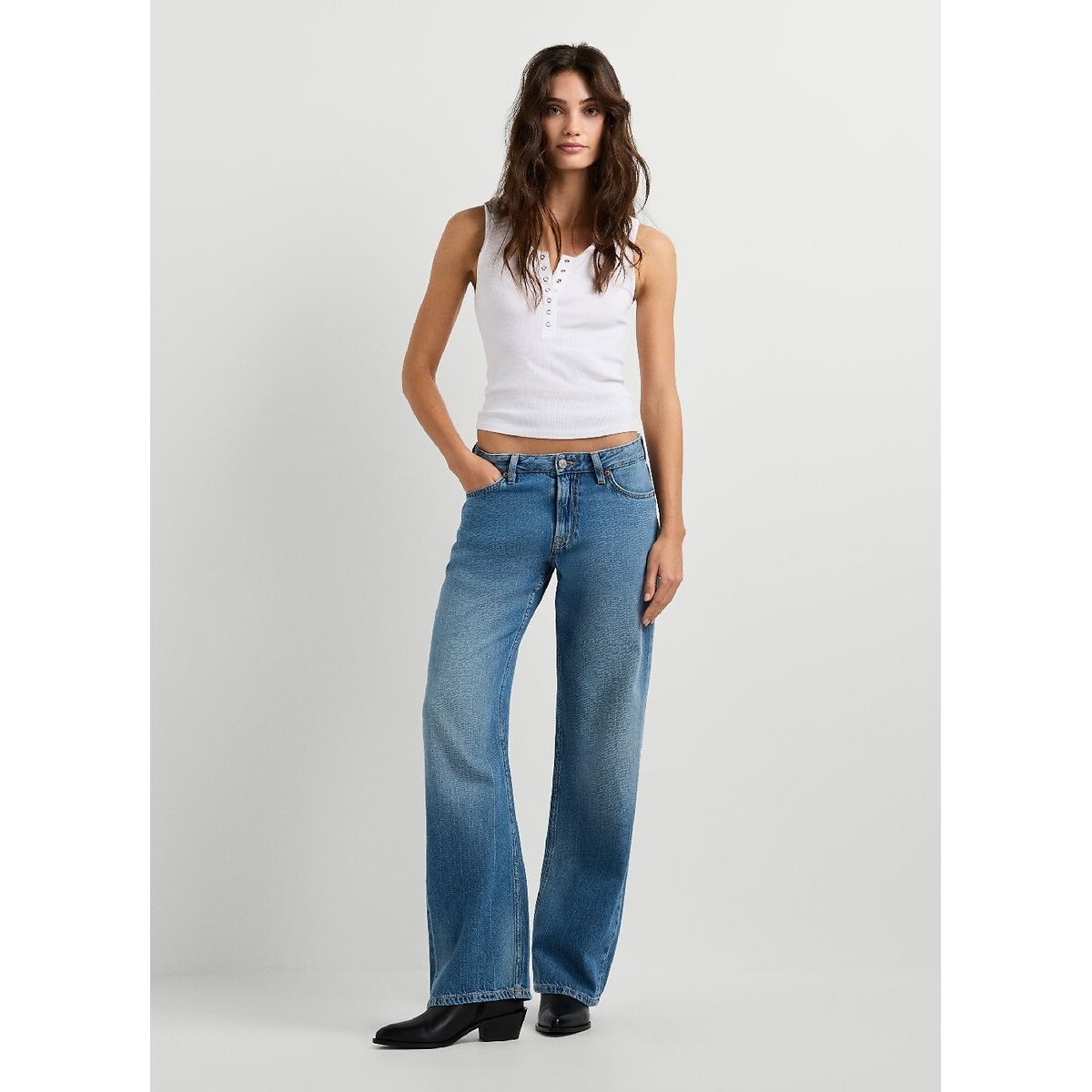 Jean loose taille basse, Nicky used verde green, PEPE JEANS