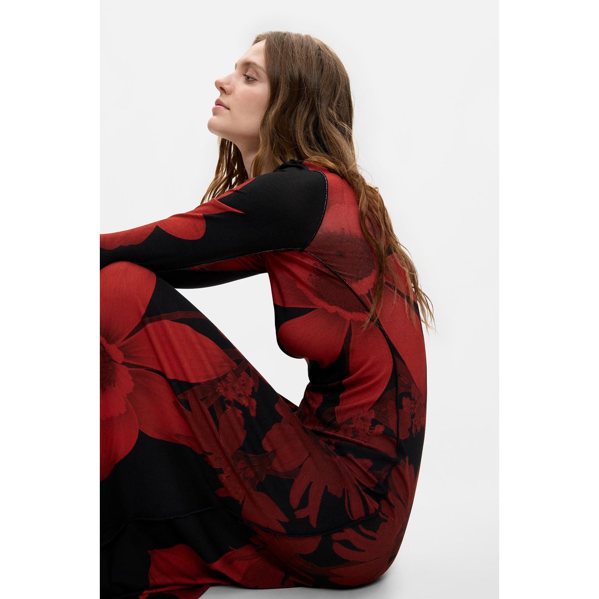 Robe en maille à manches longues noir, DESIGUAL