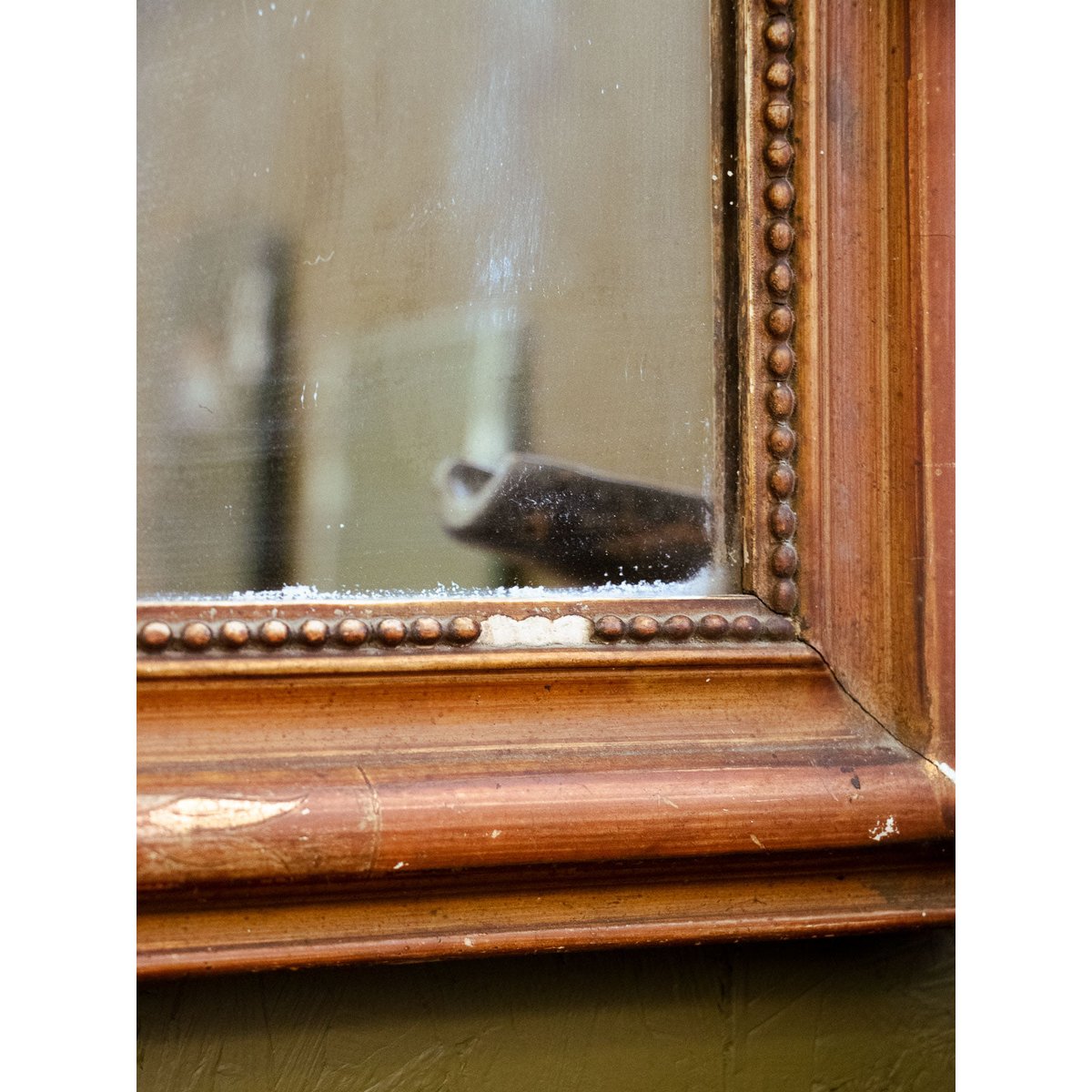 Miroir en plâtre Georges N°1098 - Bon état bois foncé, DEBONGOUT