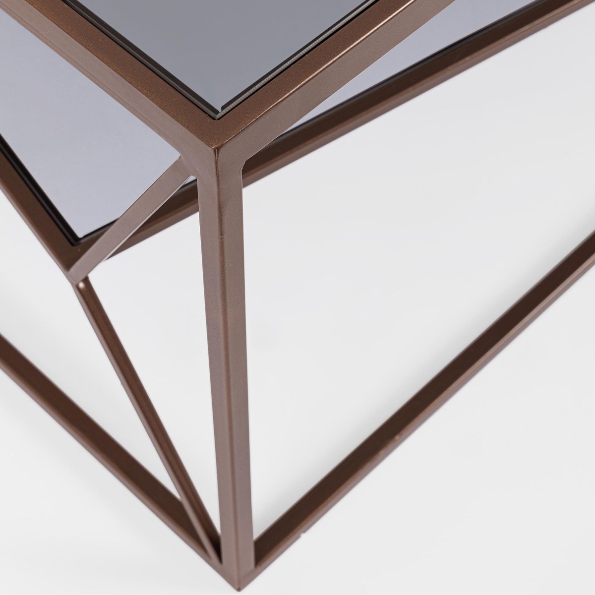 Bout de canapé carré en métal marron et verre L45 - THEIA marron, HELLIN, DEPUIS 1862