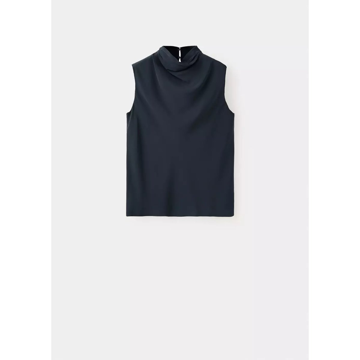 Haut col montant drapé noir, MANGO