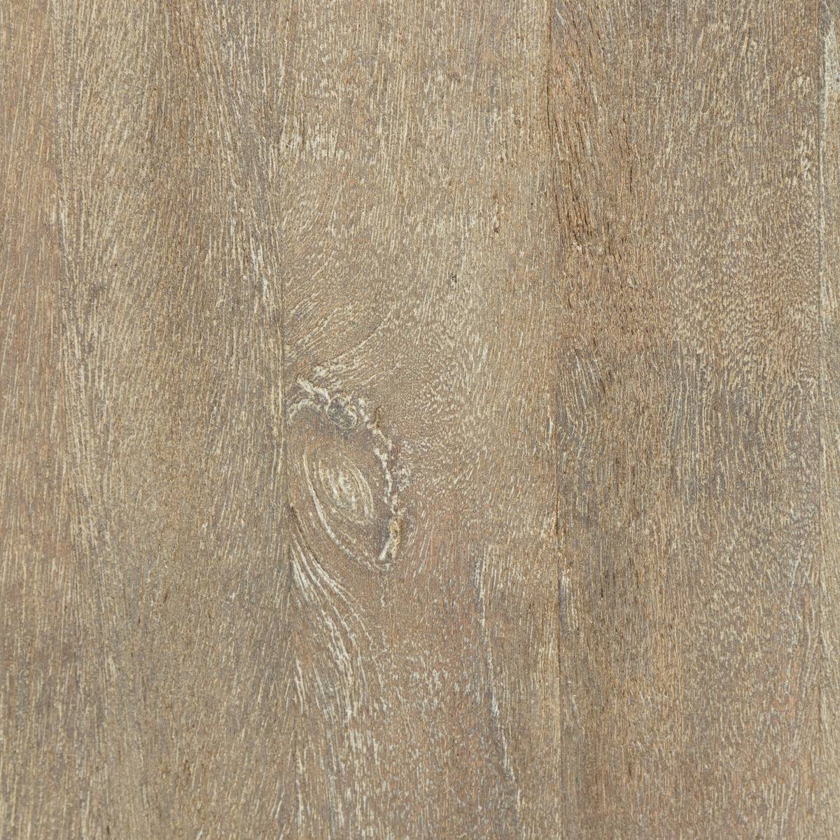 Table de chevet 3 tiroirs bois de manguier KOVAL gris, ATMOSPHERA