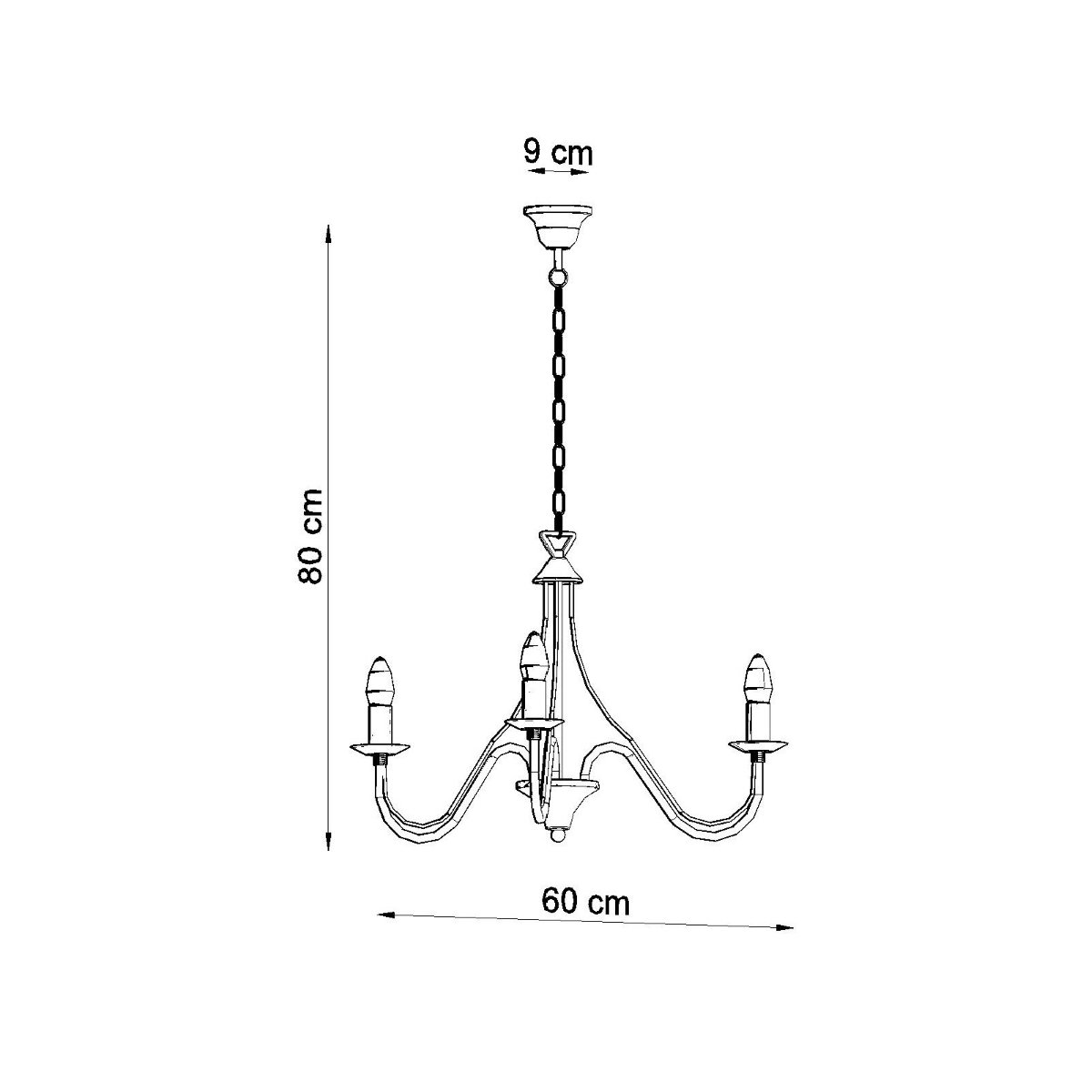 Lustre Acier Blanc E14 3 Minerwa blanc, EDEN