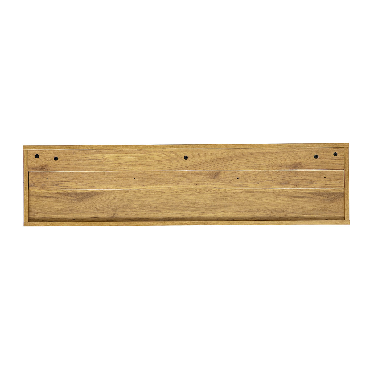 Meuble TV mural finition blanche et bois clair chêne L120 cm FLEXO bois clair / blanc, MILIBOO