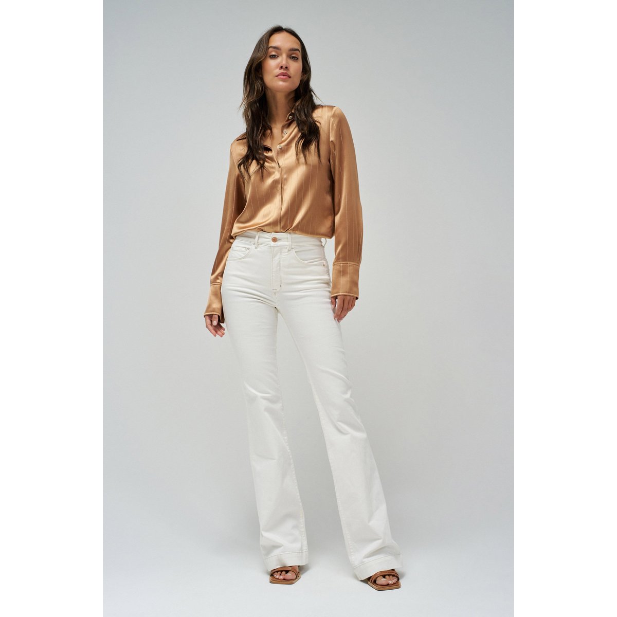 JEAN FAITH PUSH IN FLARE ecru, SALSA JEANS