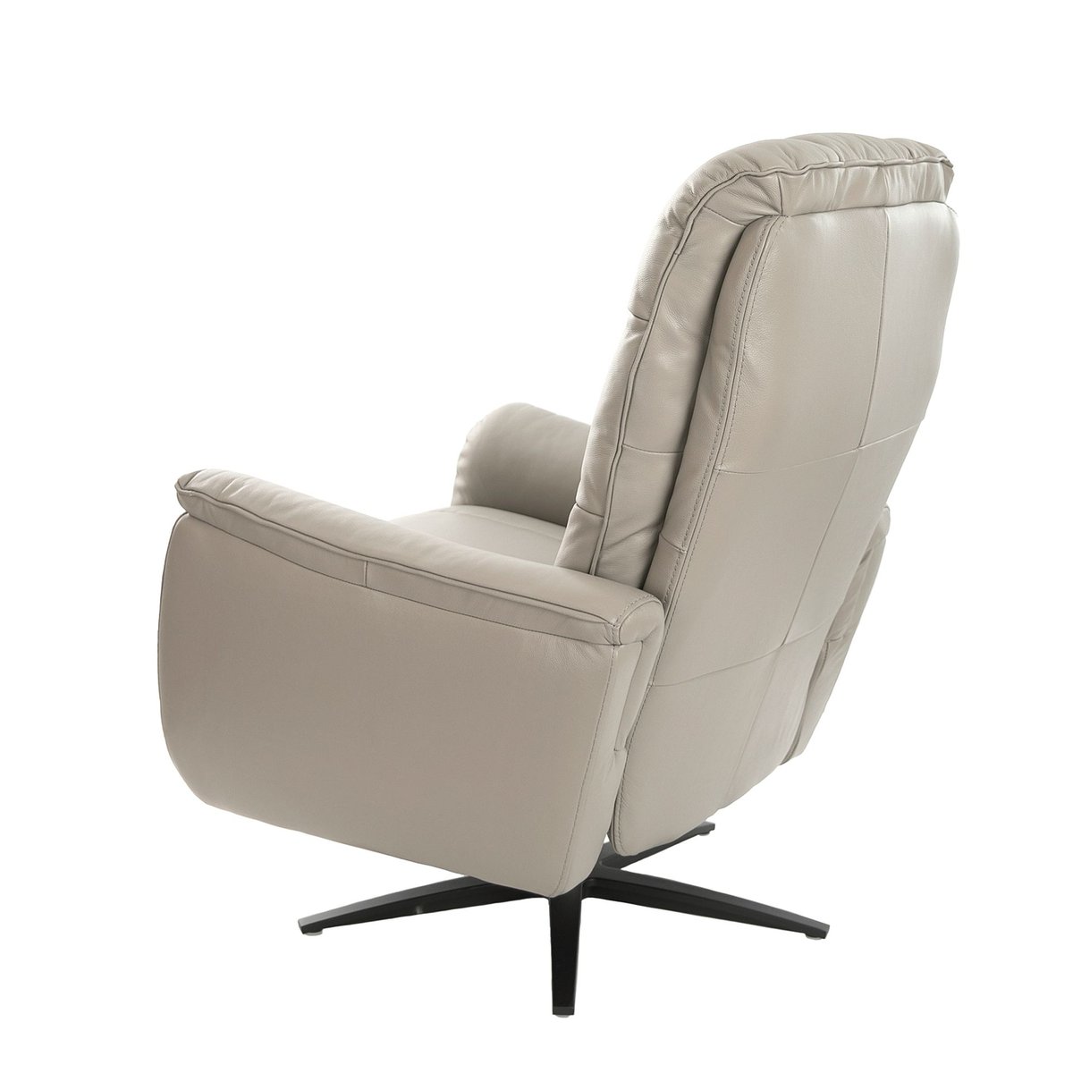 Fauteuil pivotant en cuir gris | noir, ANGEL CERDA
