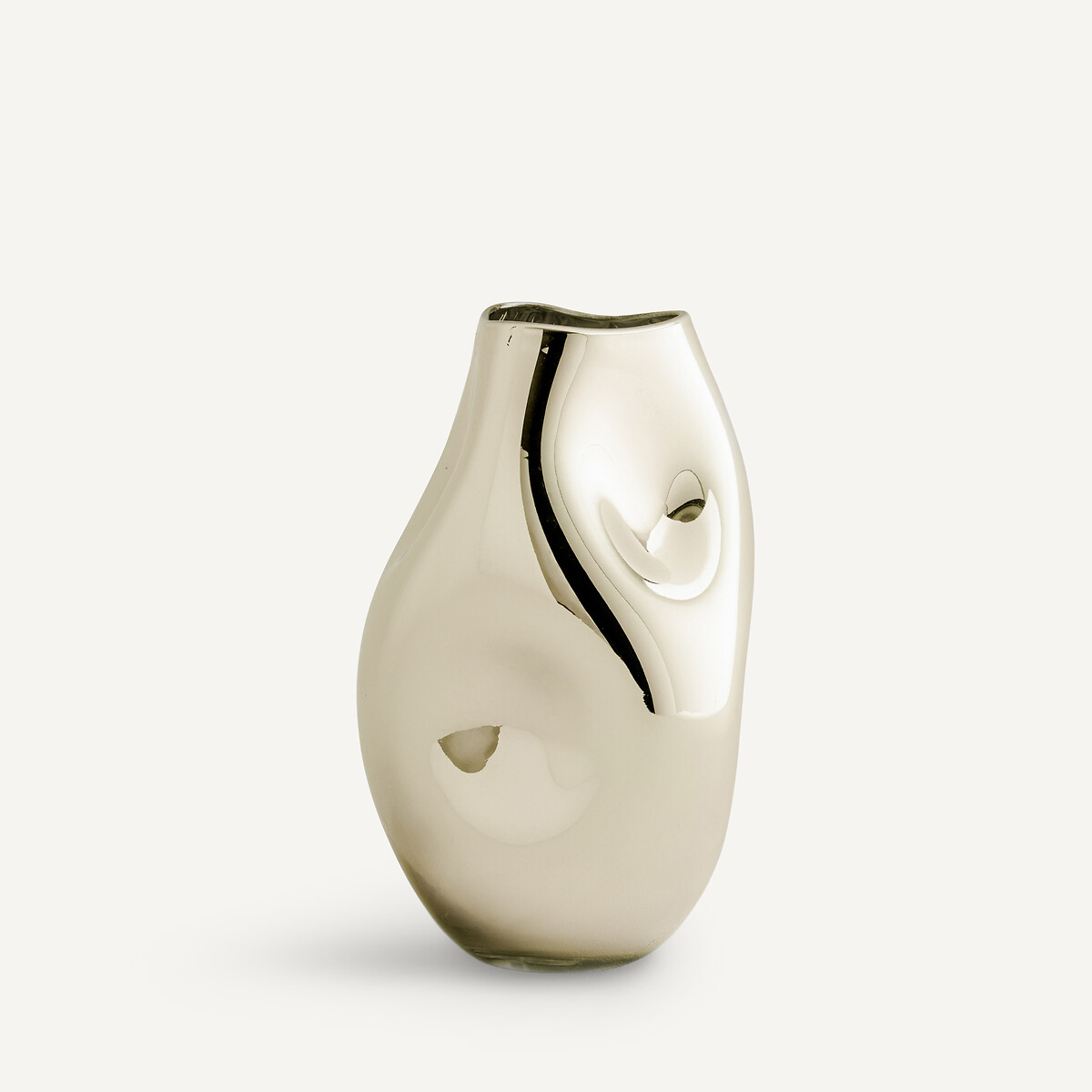 Vase Cozi aus mundgeblasenem Glas in Metallic-Optik, H. 28 cm goldfarben, AM.PM