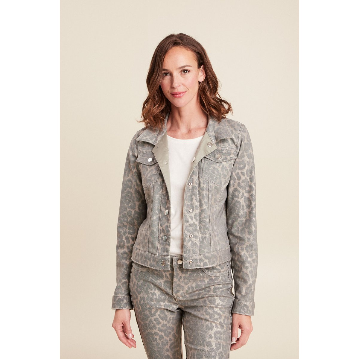veste cintrée réversible sans col vert olive, BREAL