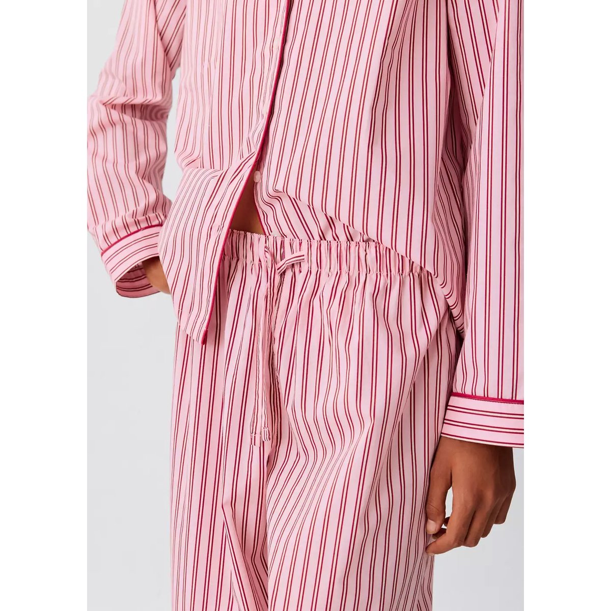 Pyjama complet à rayures rose, MANGO TEEN