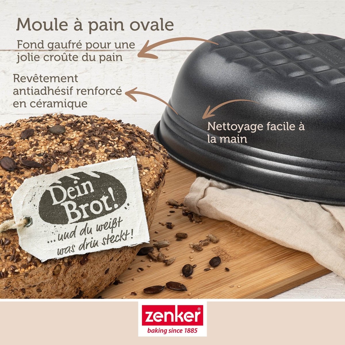 Moule à pain OVALE BLACK METALLIC noir, ZENKER