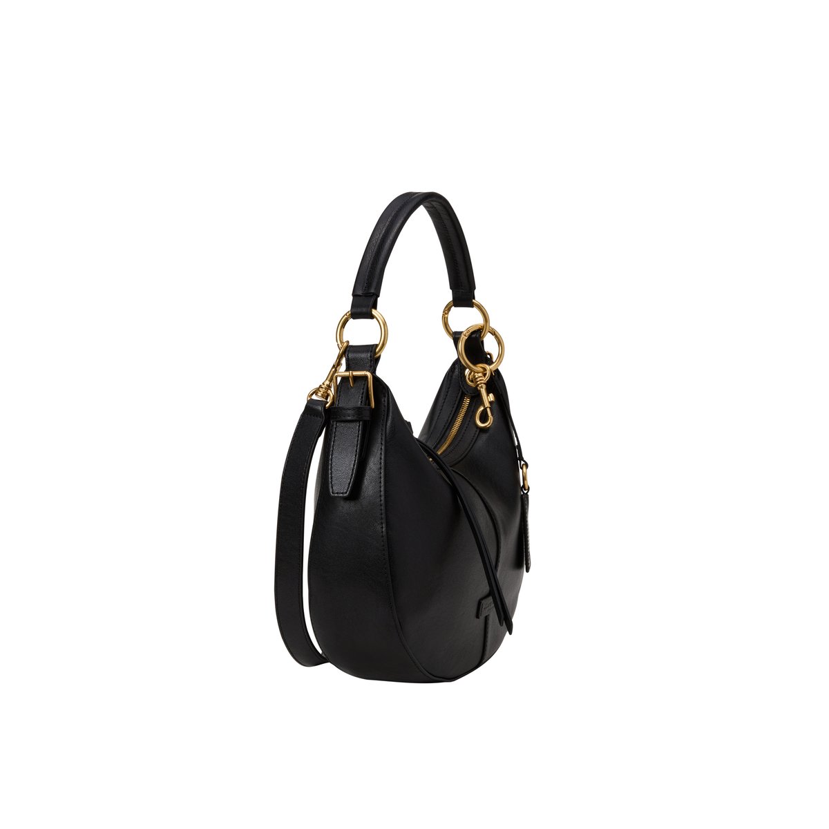 Sac à bandoulière modèle Pernille petit format en cuir de vachette souple noir, MARC O'POLO