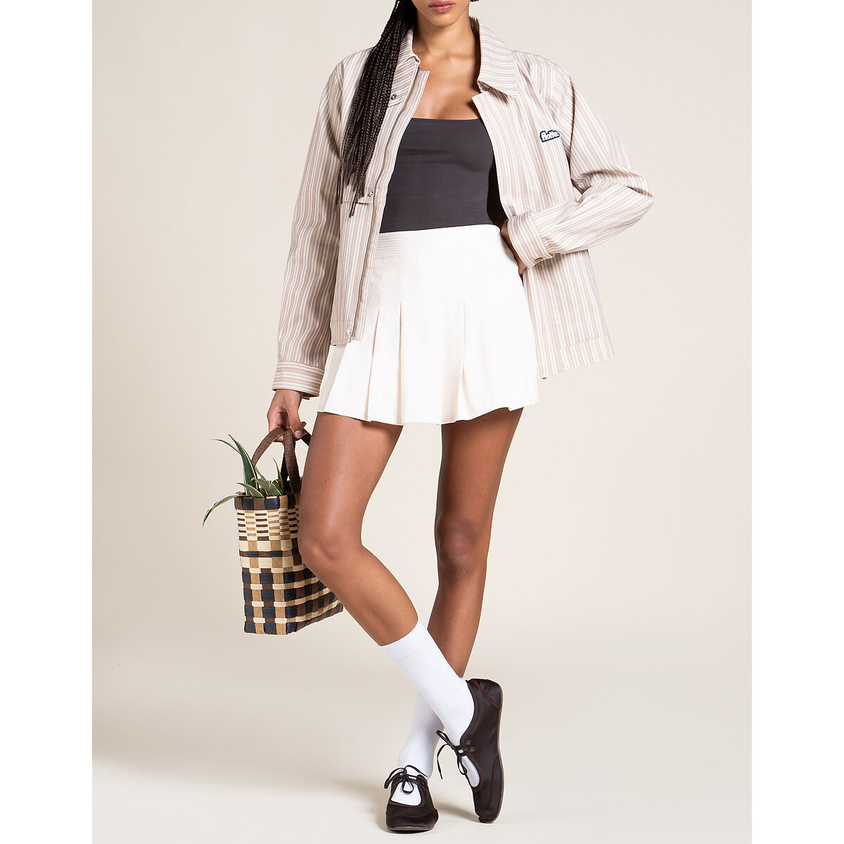 Veste courte imperméable, AMBROISE beige rayé, FLOTTE