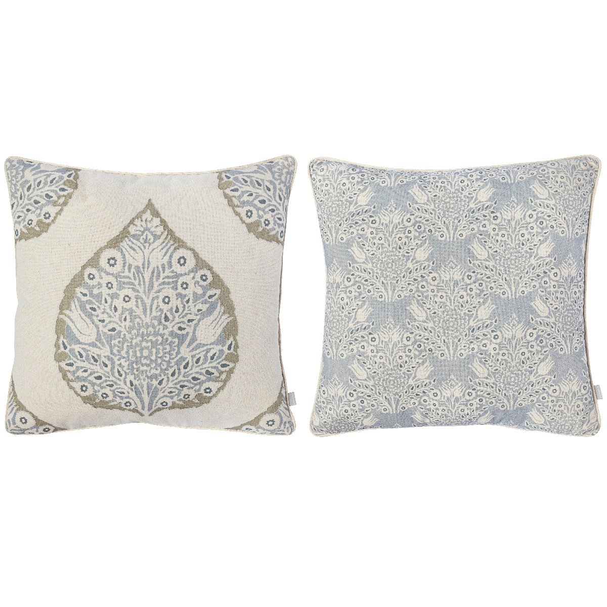 Lot de 2 housse de coussin BLUE LEAF bleu, NAF NAF HOME