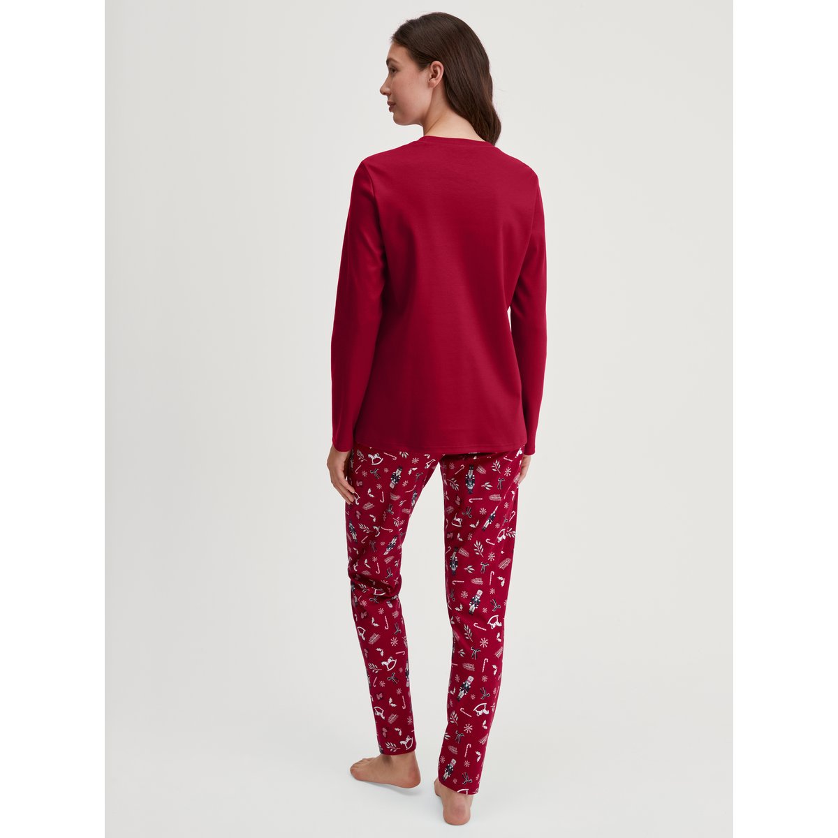 Pyjama manches longues Coton FAMILY & FRIENDS deep rouge, CALIDA