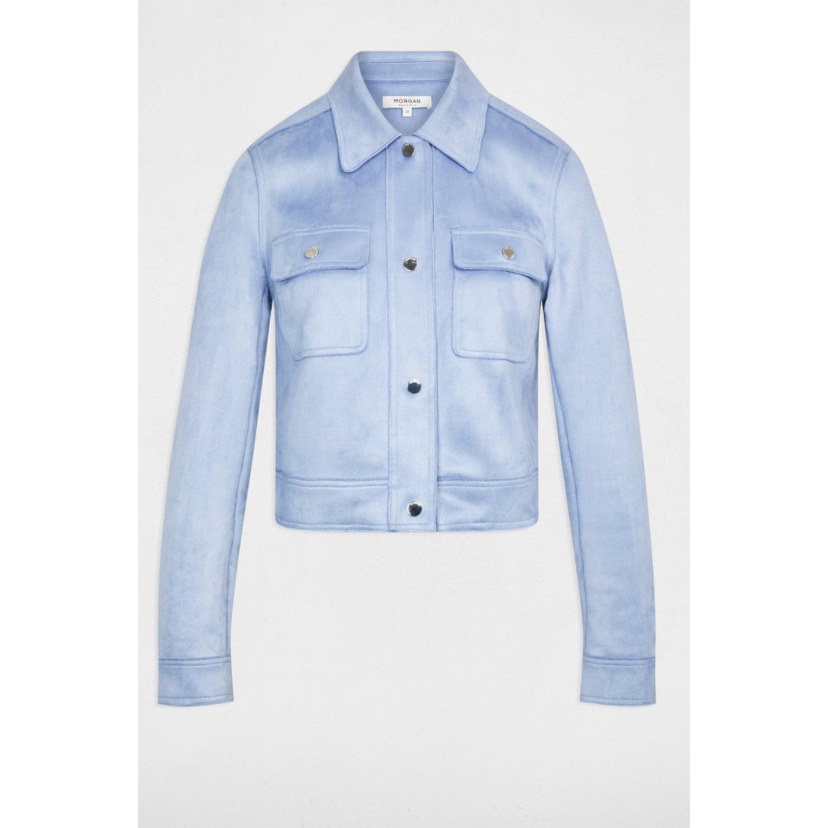 Blouson ajusté suédine bleu lavande, MORGAN
