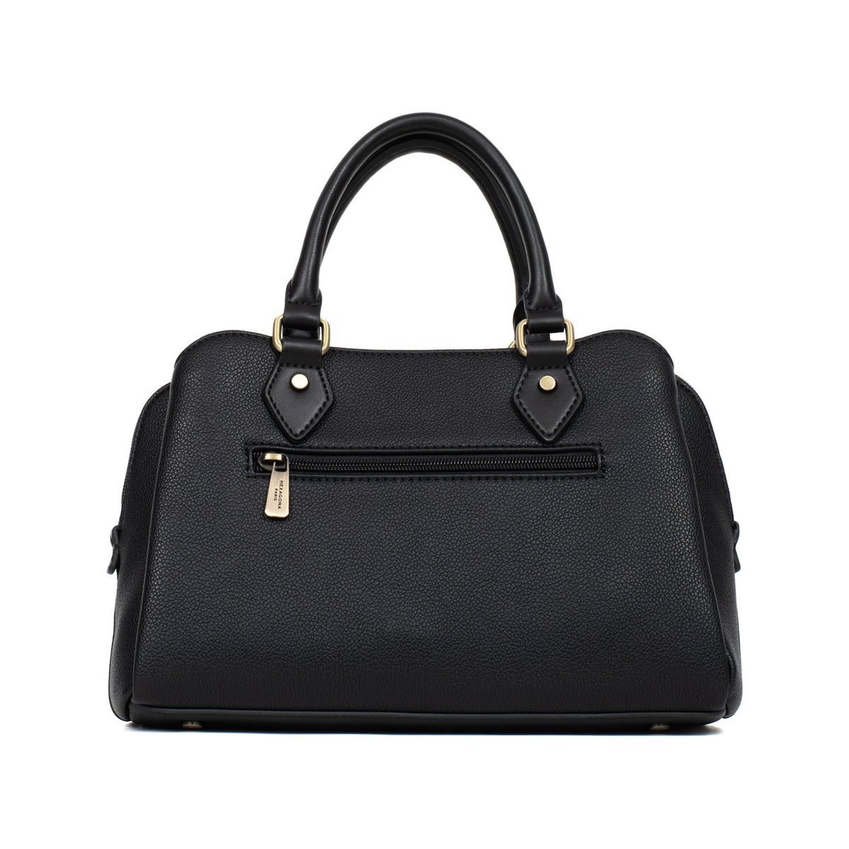 Sac porté main 2 poignées RONDA noir, HEXAGONA