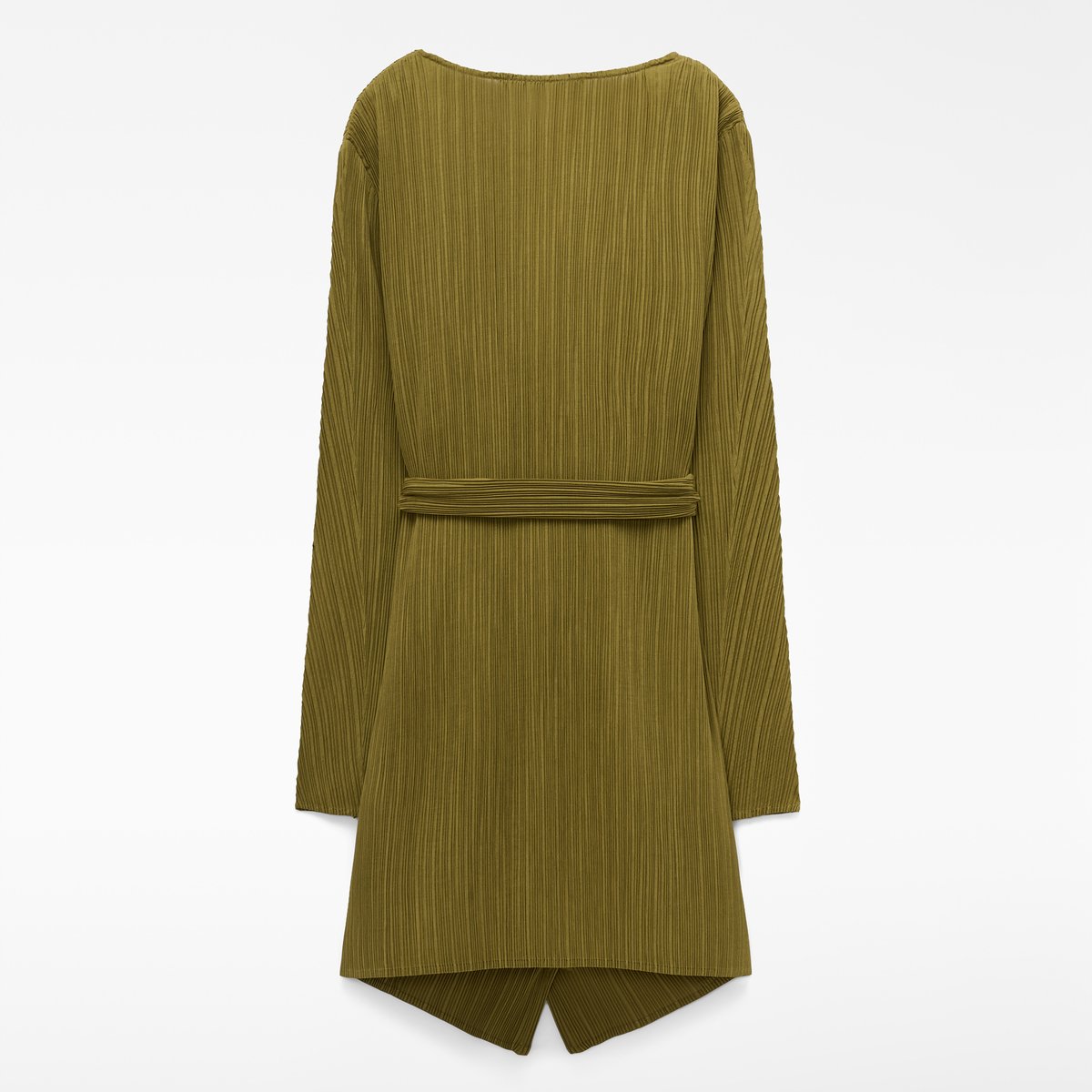 Veste à manches longues et maxi revers vert olive, ADOLFO DOMINGUEZ