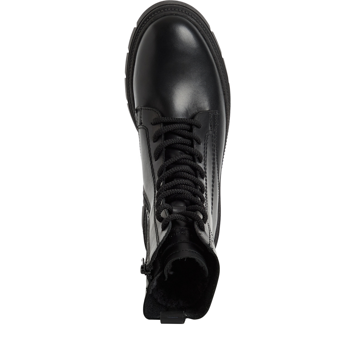 Bottine en cuir noir cuir, TAMARIS