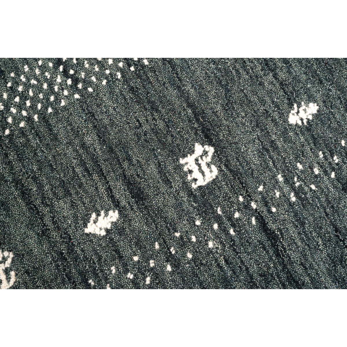 Tapis gabbeh tufté New York laine d'argentine gris foncé, THEKO