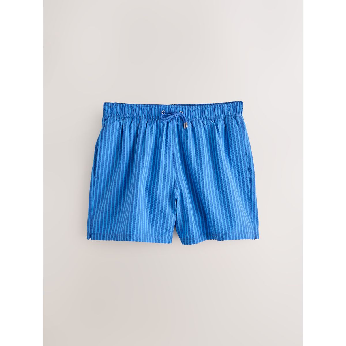Short de bain 13 cm en seersucker à rayures bleu, NEXT