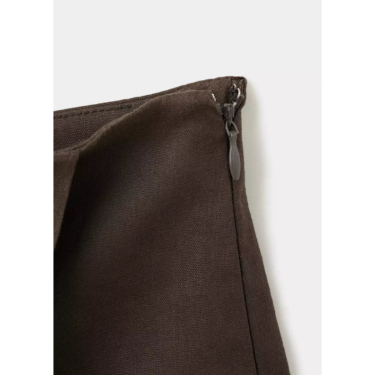 Jupe-culotte en lin chocolat, MANGO