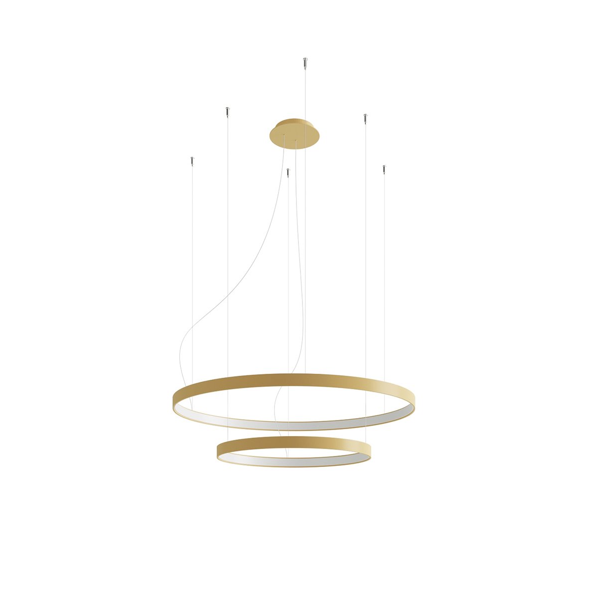 Lustre Aluminium Doré LED 2 Rio doré, EDEN