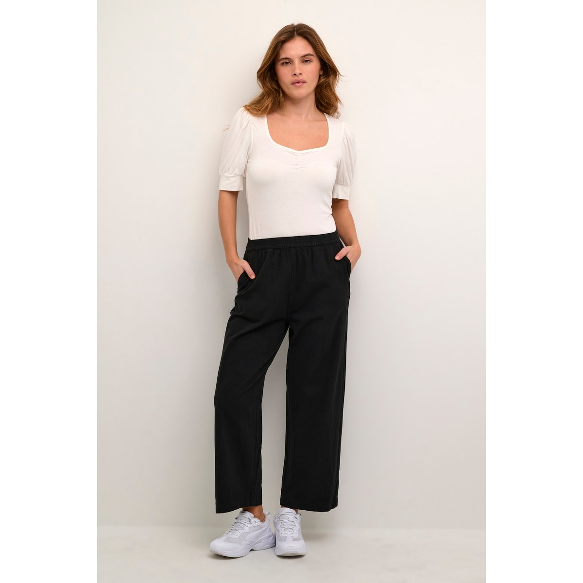 Pantalon casual beige classic sand, KAFFE