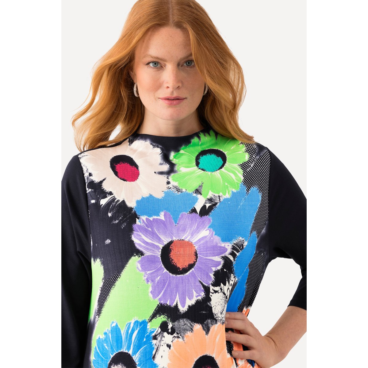 T-shirt long marine, ULLA POPKEN