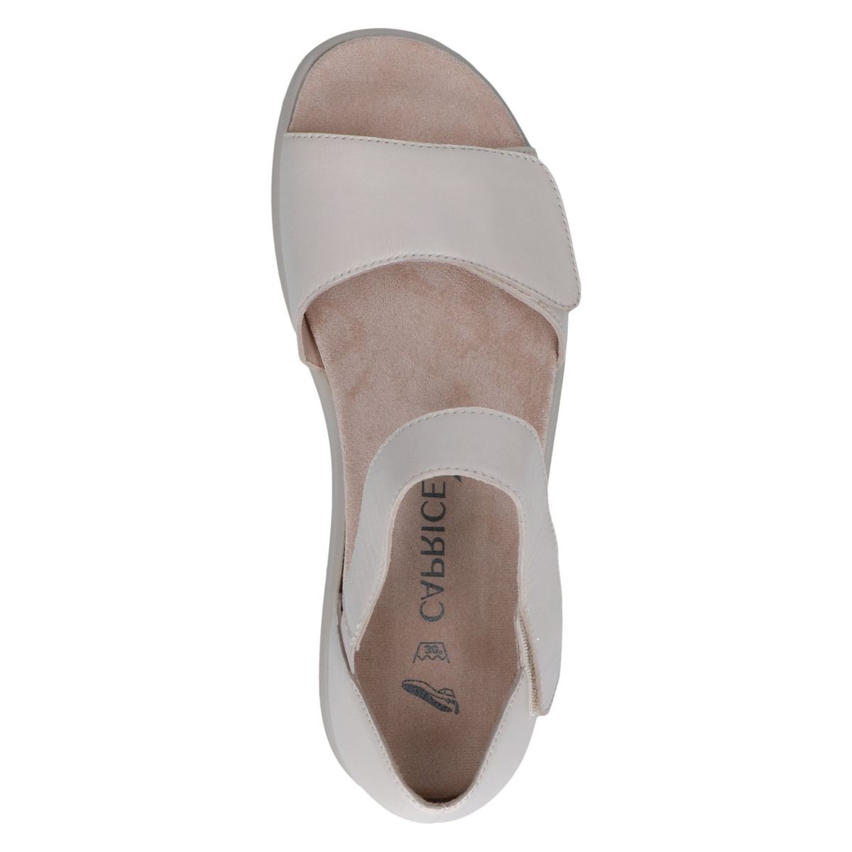 Sandale en cuir blanc pistache, CAPRICE