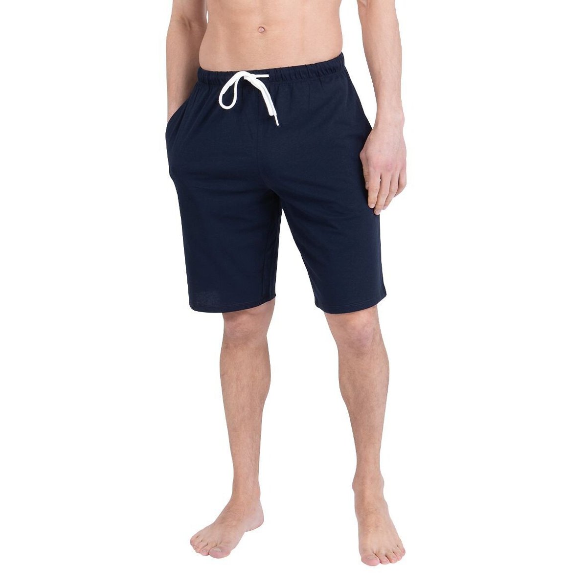 Pyjashort rayé, col rond bleu/bleu marine, ATHENA