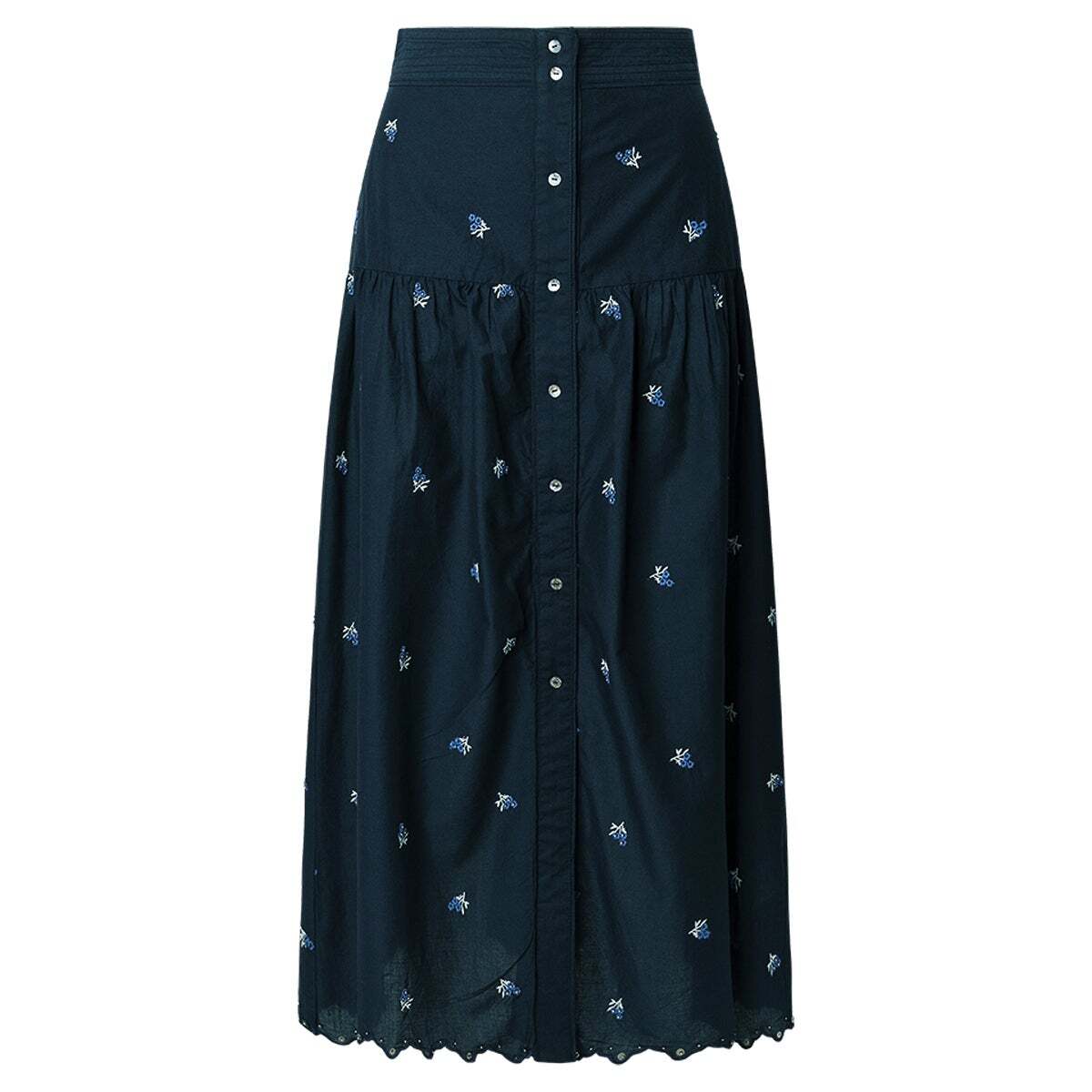 Jupe Midi En Popeline bleu dulwich, PEPE JEANS