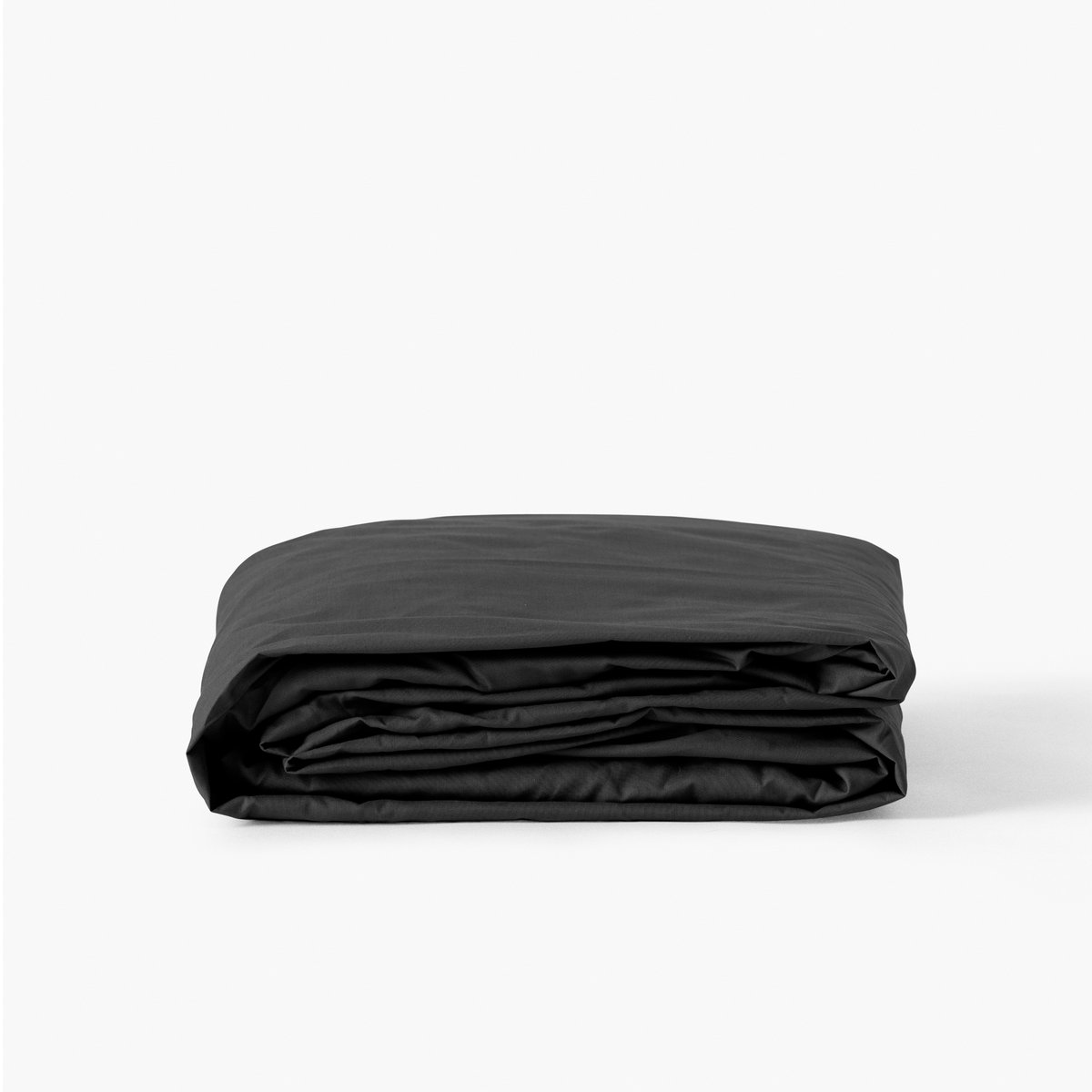 Drap housse percale de coton NÉO anthracite, CARRE BLANC