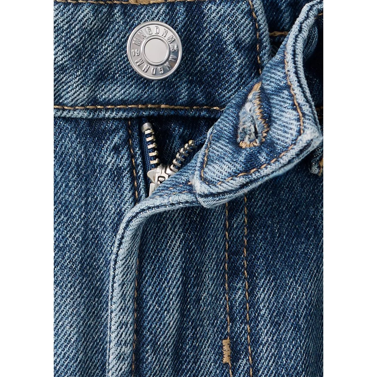 Jean droit taille haute bleu moyen, MANGO
