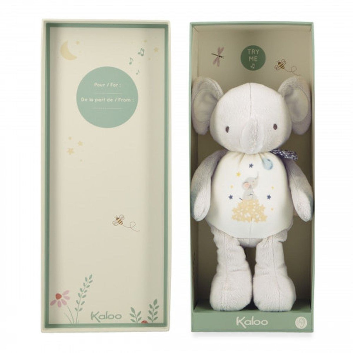 Peluche sonore - Elephant couleur unique, KALOO