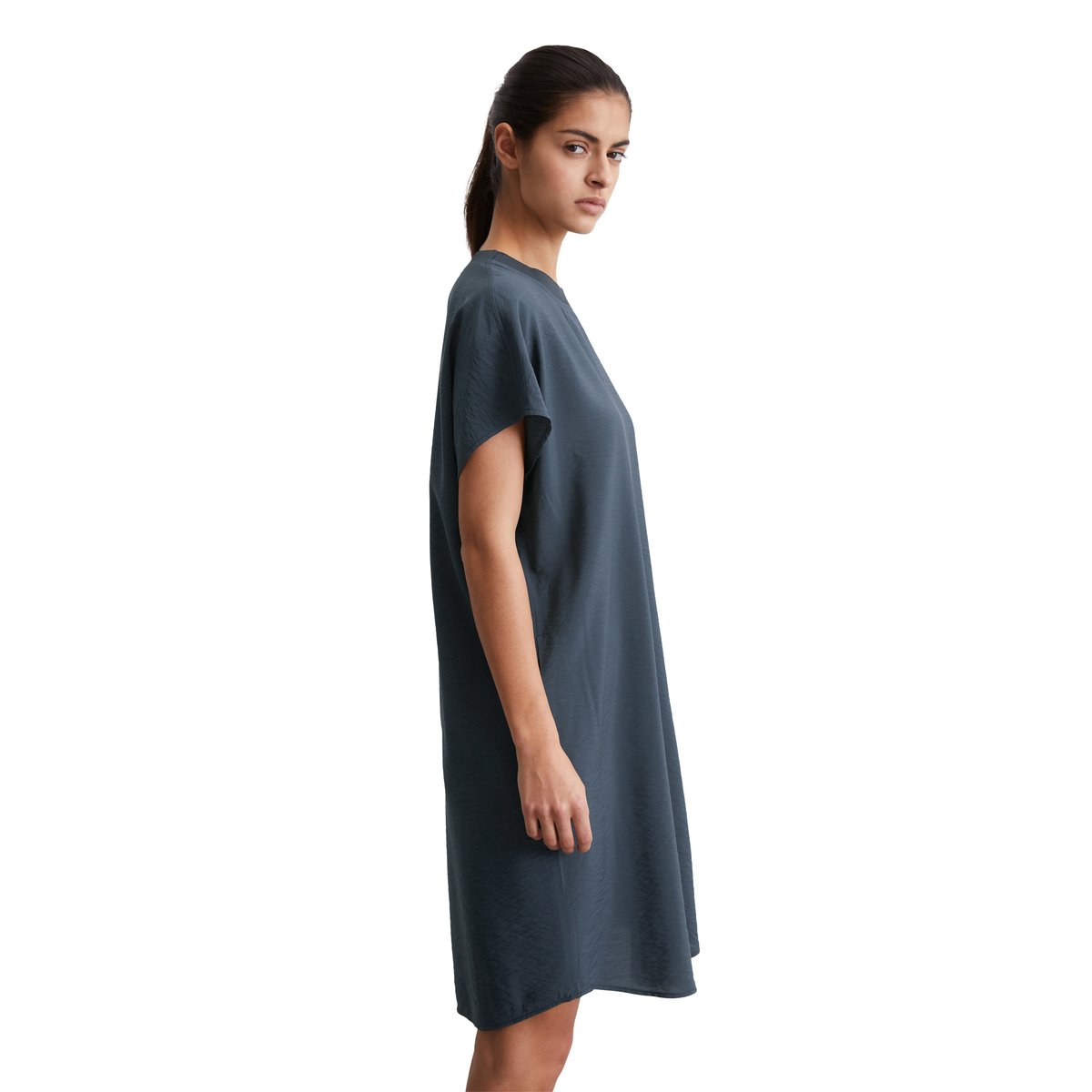 Robe relaxed avec structure crinkle bleu foncé, MARC O'POLO