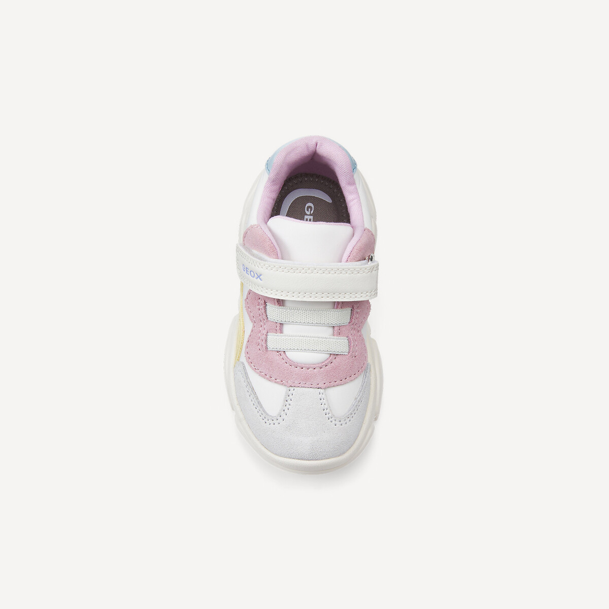 Ciufciuf sneakers, elastische veters roze/wit, GEOX